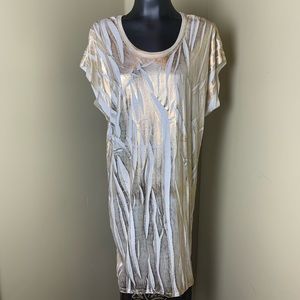 Elegant Michael Kors gold and cream shift dress.